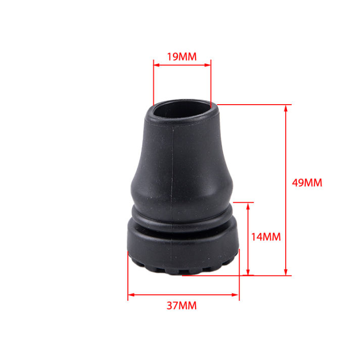 4-Pack Walking Stick Rubber Tips (19mm/3/4 Inch) - Shock Absorbing Ferrules For Canes - Black
