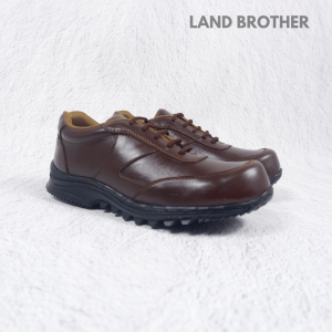 Sepatu pria safety boot ujung besi sudah dijahit Land brother