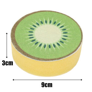 4PCS Creative Fruit Print Double-Sided Dishwashing Sponge for Kitchen Round Dishwashing Rag Soft Sponge Cleaning Brush Decontamination Scrub Pad Sponge