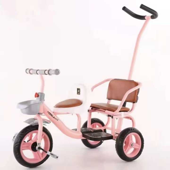 Twin bike for kids Seater kid Tricycle for baby Children Double Soft seat  Bicycle Two seater bike Lazada PH