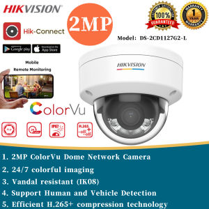 Hikvision CCTV IP Camera HD 2MP/4MP Full-Color With Audio Human Detection Motion Detection Waterproof Network Camera