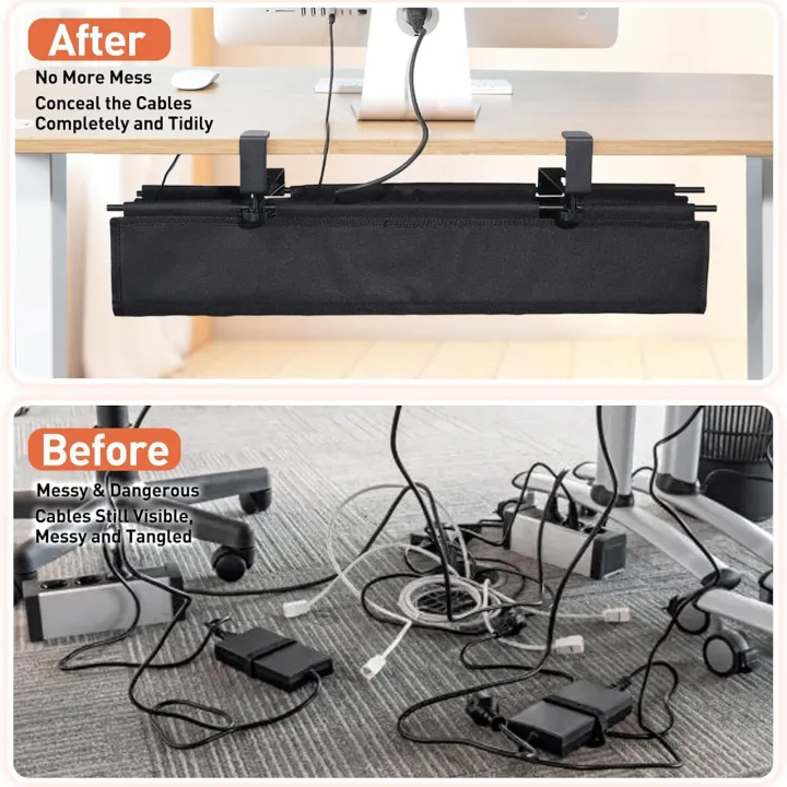 Under Desk Cable Management Box Metal Minimalist Cord Cover Box for ...