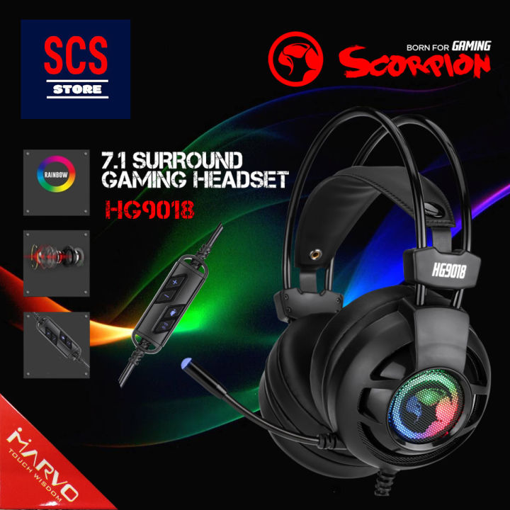 Marvo HG9018 USB RGB Gaming Headset Flexible Gaming Microphone