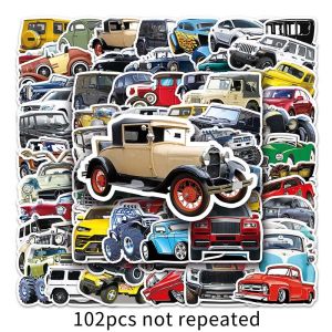 102ชิ้นรถสติ๊กเกอร์กราฟฟิตีแล็ปท็อปกระเป๋ากีตาร์สเก็ตบอร์ดสติกเกอร์กันน้ำของเล่นเด็ก