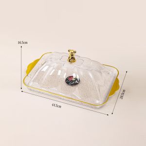 Food Tray Set Nampan Transparan Aesthetic dengan Tutup Baki Mewah / Serving Platters PH C1206