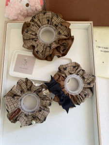 ready stock hair accessories handmade hair tie for women fashion pony holder brown bow ribbons scrunchies