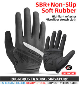 ROCKBROS Bicycle Gloves full Finger Shockproof Breathable MTB Mountain BIke Gloves Outdoors Sports Bicycle Sports Gloves Men Women Fishing Equipment Cycling Equipment