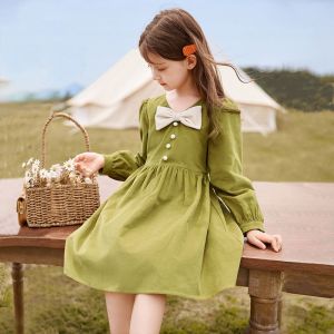Girls Dress Autumn New Long sleeved Corduroy Fashionable Childrens Princess Korean Spring and Season