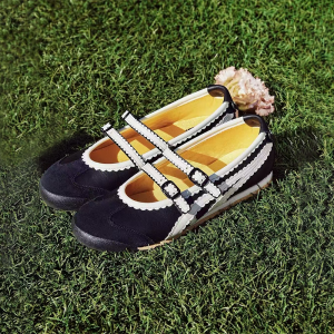 2025 Original Tiger Shoes PTiger Collaboration Fashion Retro Leather Shoes Womens Shoes Mary Jane Ballet Shoes Sports Shoes Casual Shoes Single Shoes Black/White