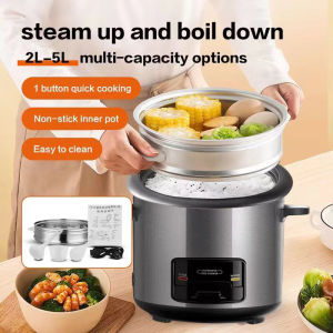 (Buy 1 get 1 free)Rice cooker 2L/4L smart household multi-function aluminum alloy large capacity non-stick pot Free garlic press
