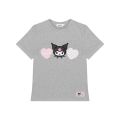 (จัดส่งภายใน35-60วัน) STYLIST | KUROMI Edition - Regular Tee Triple Heart Grey เสื้อยืดพอดีตัว คุโรมิ. 