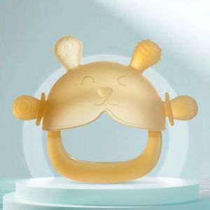 Rabbit sleeve hand teether PP silica fruit can be sterilized at high temperature