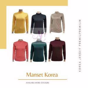 MANSET BAJU LEHER PANJANG WANITA/PRIA /MANSET LENGAN PANJANG HIJAB BAJU KAOS MANSET BAHAN JERSEY SPANDEX MELAR ADEM TERMURAH