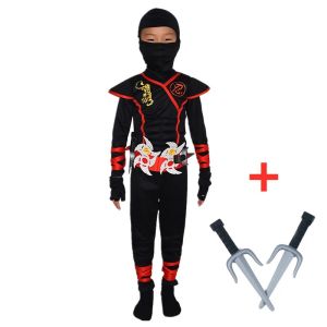 Black Ninja Costume Boy Halloween Japanese Samurai Costume Kid Anime Muscle Costume with Foam Accessories Best Children Gift2026
