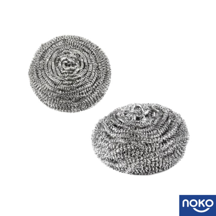 NOKO Stainless Steel Scouring Pad Ball (2pcs) Lazada