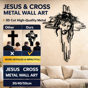 Jesus Cross Metal Wall Decor Truth Life Scripture Wall Art Ornament Jesus Decor Wall Hanging Religious Home Decor Gift