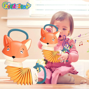 KiddoZone Cartoon Fox Baby Accordion Toy - Educational and Soothing Musical Instrument for Babies 1-3 Years Old