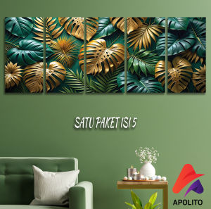 HIASAN DINDING SET ISI 5 BUNGA TROPICAL FLOWERS KAMAR DEKORASI RUMAH AESTHETIC WALL DECOR KAYU