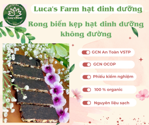 Bánh rong biển kẹp hạt dinh dưỡng không đường Lucas Farm bánh ngũ cốc granola ăn kiêng ăn chay giảm cân cho người tập gym yoga eat clean hạt dinh dưỡng gồm Hạt hạnh nhân Hạt điều hạt bí xanh Gạo lứt Rong biển mật ong