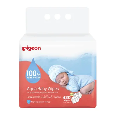 Pigeon Aqua Baby Wipes 70 Sheets x6 (with Fliptop)