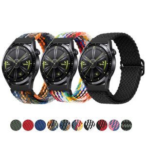 Braided Solo Loop Nylon Strap Adjustable Elastic Band - 20mm & 22mm Samsung Huawei Garmin Fossil Pebble Time LG ASUS [SG]