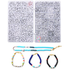 1 Box 26 Letter Acrylic Beads Heart & Cube Alphabet Digital Loose Spacer Beads for Home Jewelry Making craft Bracelet Necklace