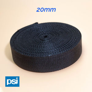 Durable Black Nylon Webbing Strap – Tough MA Nylon Material Perfect for Crafting Bags Backpacks Upholstery Belts Dog Leashes and DIY Projects. Ideal for Reliable Straps and Custom Applications.