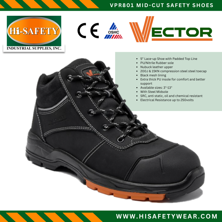 VECTOR VPR801 S3 S3 Safey Shoes with scuff cap/ Steel Toe Cap