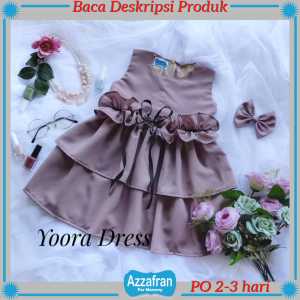 Yoora Dress | Baju Anak Perempuan dan Dewasa | Kostum Natal Pesta Ulang Tahun Couple Murah Azzafran