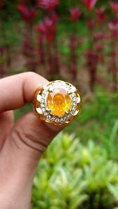 Cincin Batu Permata Yellow Sapphire Catam Original
