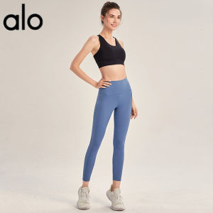 ALO- New Womens Yoga Pants Tight High Waist Training Butt-Lifting Sports Fitness Pants Running Elastic Peach Quick-Dry Pants  Al0-yoga