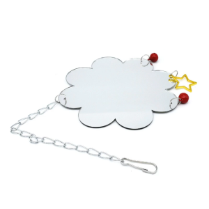 Chicken Toy Hanging Chicken Mirror Toy with Bell Parrot Pecking Toy for Coop Pet Bird Toy for Macaw Parakeet Cockatiels