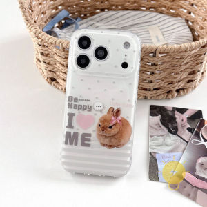 For iPhone 16 Pro Max Case TPU Rabbit Polka Dot Stripe Polka Dot Phone Case For iPhone 15 Cover 手机壳 Aesthetic Korean Cute