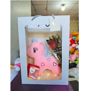 Set quà gấu bông và hoa kèm túi đựng cute - Combo gấu bông hoa đèn túi thiệp tặng sinh nhật - Quà tặng gấu bông dễ thương.