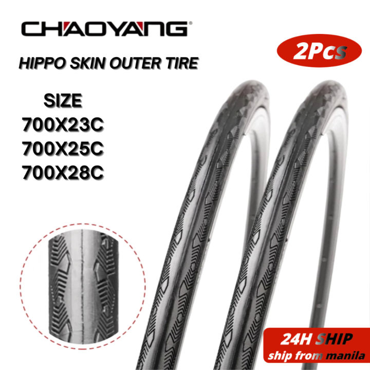 Meroca CHAOYANG HIPPO SKIN Fixie Road Bike Tire 700X23 25 28c 700c Non slip Wired Tire Bicycle Outer Tube CHAOYANG H457 Roadbike tire Shark skin stab proof 700C 25 700C 28 Lazada PH