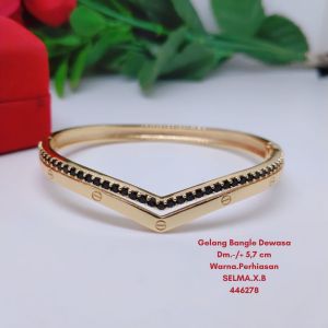 Selma Gelang Tangan Bangle Wanita Perhiasan Aksesoris Fashion Lapis Emas R2-6E