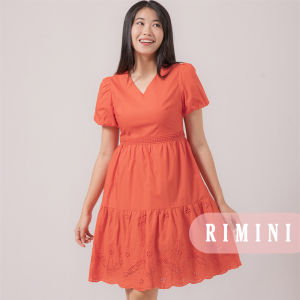 RIMINI - Dress Wanita A-Line Remaja Polos Ruffle Valentine S-XL- Arletta Dress 524369
