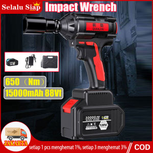 (dalam Stok Dikirim Dari Jakarta) CORDLESS IMPACT WRENCH 15000mAh 98Vf Impact Wrench Brushless Bor Baterai Air Impact Wrench Kit MESIN BOR BATTERY DINDING BETON KAYU IMPACT WRENCH(Pengisi Daya Baterai Plus Kotak Plastik)