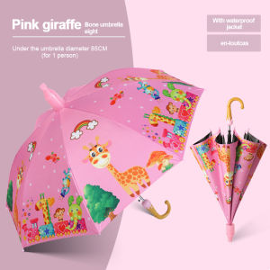 Childrens Cartoon Umbrella for Kids Long Handle Waterproof Automatic Sunshade Umbrella