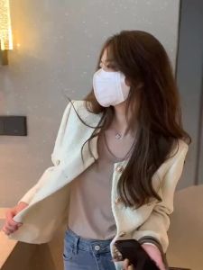 French Wool Tweed Coat Fashion High-end Gold Button Short Slim Temperament Spring and Autumn Korean Coats Women  Jacket 2026