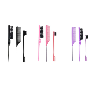 3Pcs Hair Styling Combs Set Teasing Hair Brushes Rat Tail Comb Edge Tool for Women