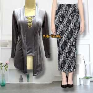SET KEBAYA BLUDRU KUTU BARU ANEKA WARNA ( PLISKET + KEBAYA BELUDRU )