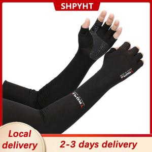 [COD] SHPYHT Local delivery Ship within 24 hours 2pcs Sport Arm Sleeves Cycling Running Fishing Climbing Arm Cover Sun UV Protection Ice Cool Sleeves With 5-finger Cuff