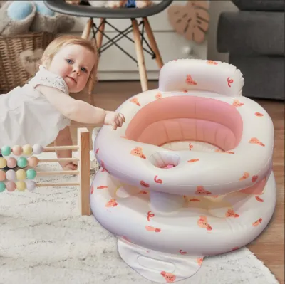 Inflatable Baby Seat for Babies 3-36 MonthsBuilt-in Air Pump Infant Support Seat for Sitting & Learning to Sit Full Surround Design Protect baby Spine Safe