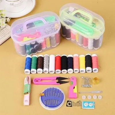 Hộp kim chỉ may đồ đa năng tiện dụng 55 món phụ kiện may vá gia đình