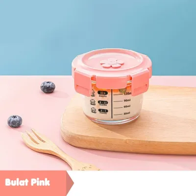 Aveline Tempat Mpasi Kaca Baby Glass Food Container Kedap Udara / Penyimpanan Mpasi Glass Baby / Wadah Mpasi Kaca