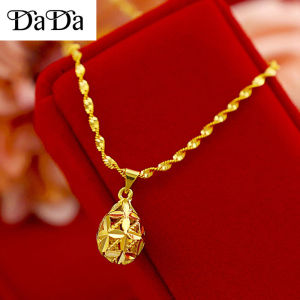 emas bangkok original cop 916 rantai leher Gold Necklace Lady Lucky Bead Necklace set (free ring+bracelet)