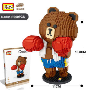 LOZ 9041 MINI Character Cartoon Boxing Bear 1960pcs Nano Diamond Creative Brick 拳击熊 🥊 🐻