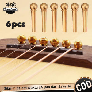 6pcs Pin Gitar Akustik Logam Bridge Pin Gitar Akustik Bahan Tembaga Import