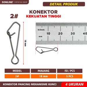 SONLINE - Konektor Pancing Hooked Snap Baja Tahan Karat Kotak Kancing Putar Putar Aksesoris Pancing untuk Kait Umpan